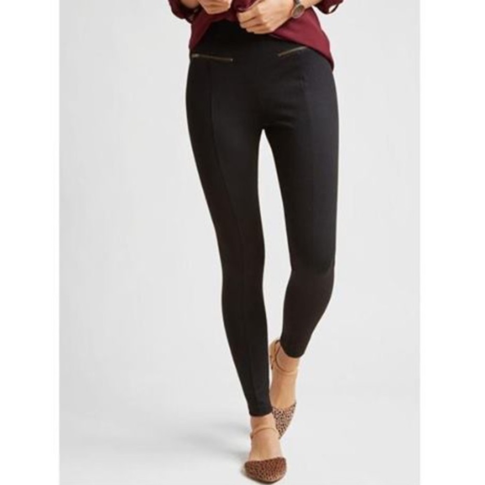 Modcloth Ponte trouser tights w/ zippers Size S